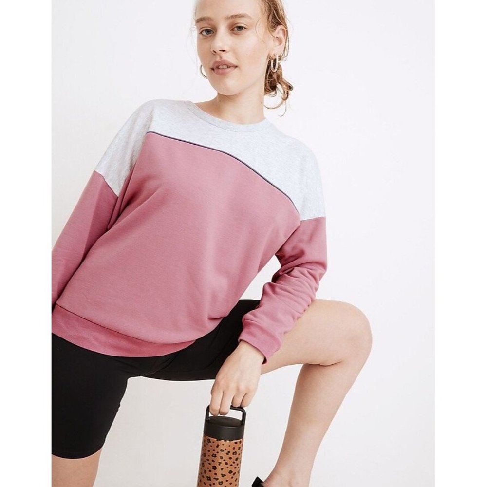 Madewell MWL Superbrushed Colorblock Easygoing Sweatshirt L